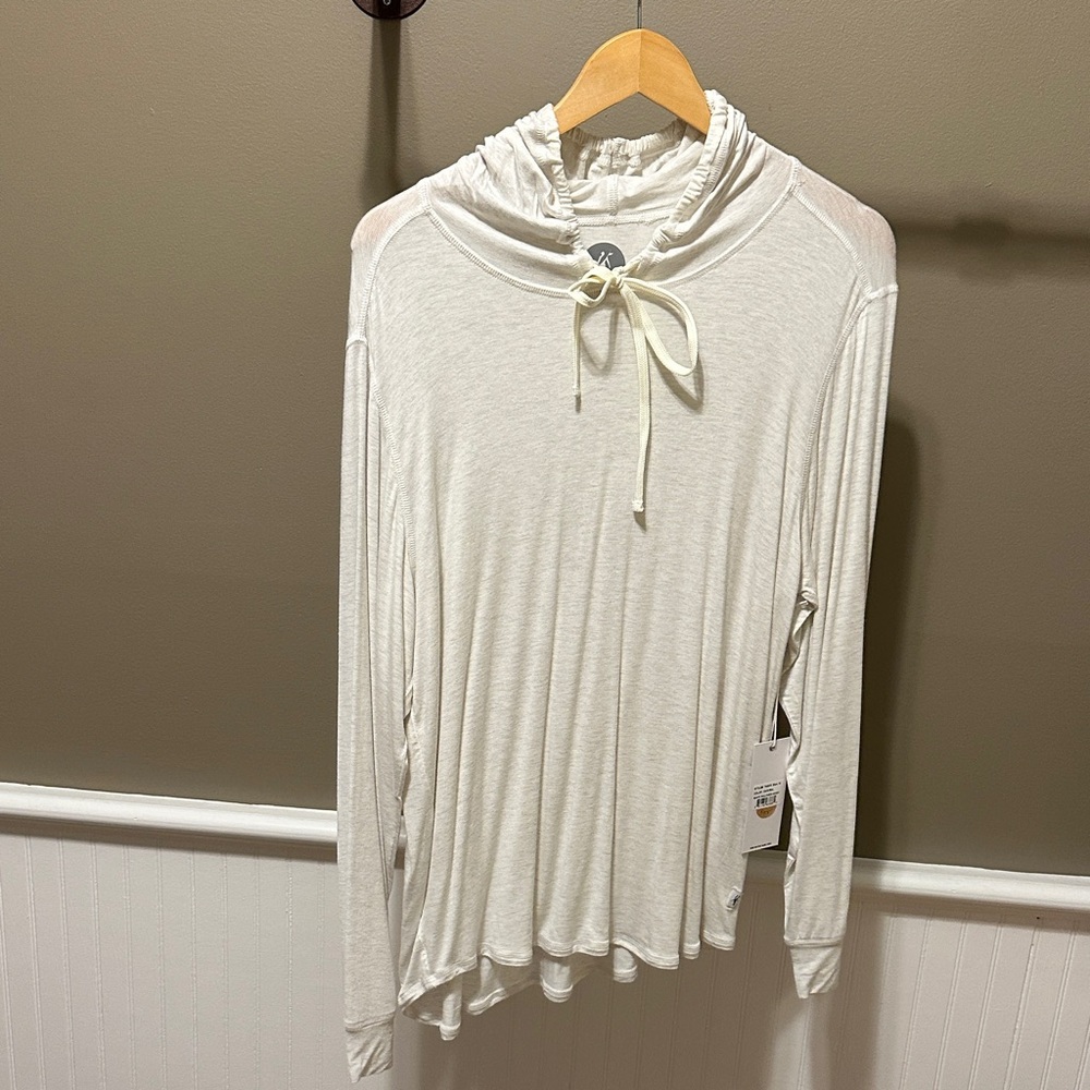 Toes on the Nose Men's Cream Hooded Long-Sleeve Pullover
